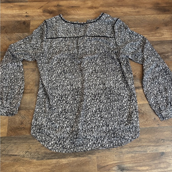 Talbots Black and White Long Sleeve Blouse - Picture 3 of 7